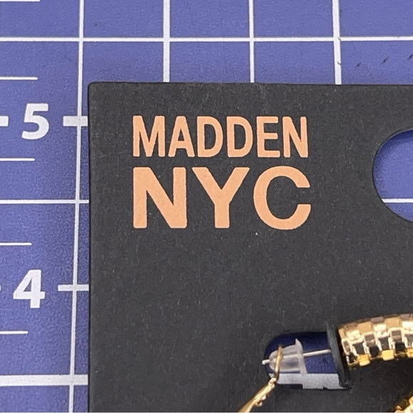 New Madden NYC Gold Hoop Earrings Disco Ball Look Classic Posh Back - Picture 4 of 9